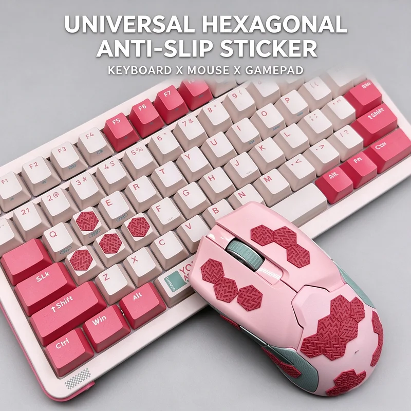 Diy Hexagonal Universal Anti Slip Grip Tape Sweatproof Stickers For Mouse Keyboard Gamepad Gaming Accessories