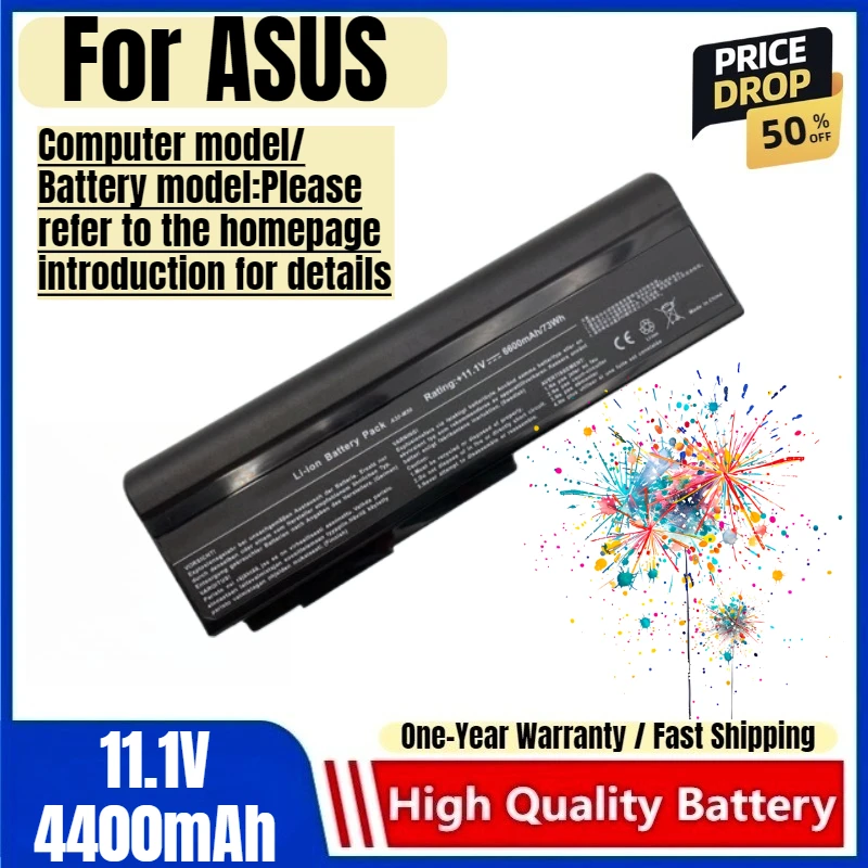 

A32-N61 for ASUS N53S N61J M50 X57 X5M N43S N43J N53J G50 V50 N3 N52 Akoya P6627 MD97442 Laptop Battery