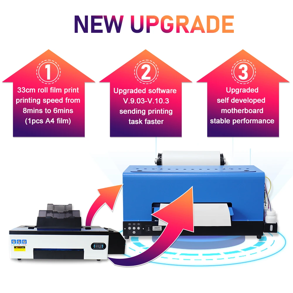 Imagem -04 - Máquina Impressora Dtf com Alimentador de Rolo para Roupas a3 Plus 13 Direto para Filme L805 Máquina de Impressão T-shirt Todo o Tecido
