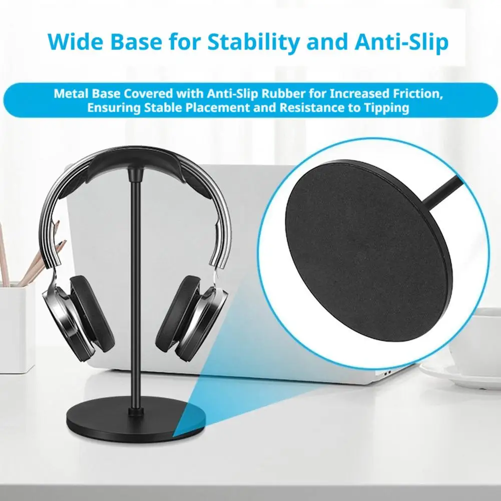 Headphone Stand Universal Gaming Headset Holder Non Slip Detachable Desk Bracket Airpods Max Beats Bose Gamer Office Accessories