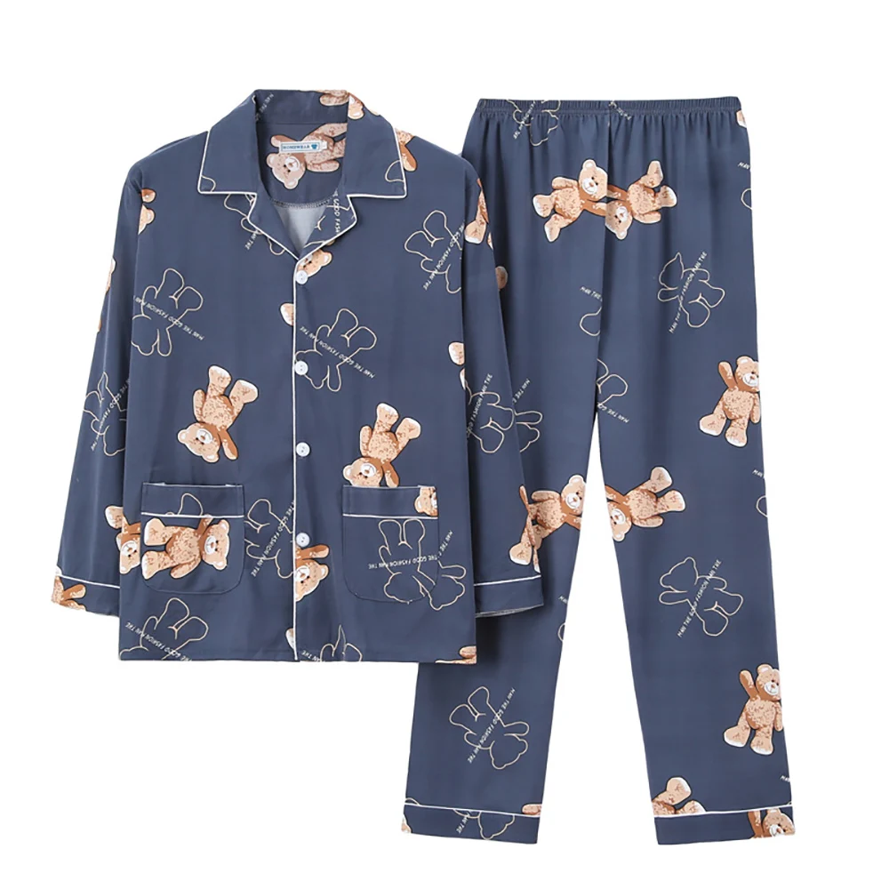 

Cartoon Print Kawaii Pajamas for Men Spring Summer Trendyol Men's Suit Loose Cozy Pajama Sets Pyjama Night Clothes pijama hombre