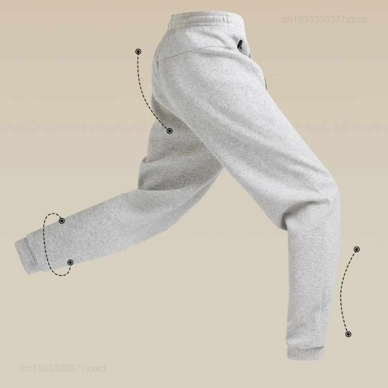 Youpin 90fun Winter Men's Sweatpants Milk Silk Casual Four Seasons Drawstring Sweatpants Solid Color Warm Men's Sport Trousers