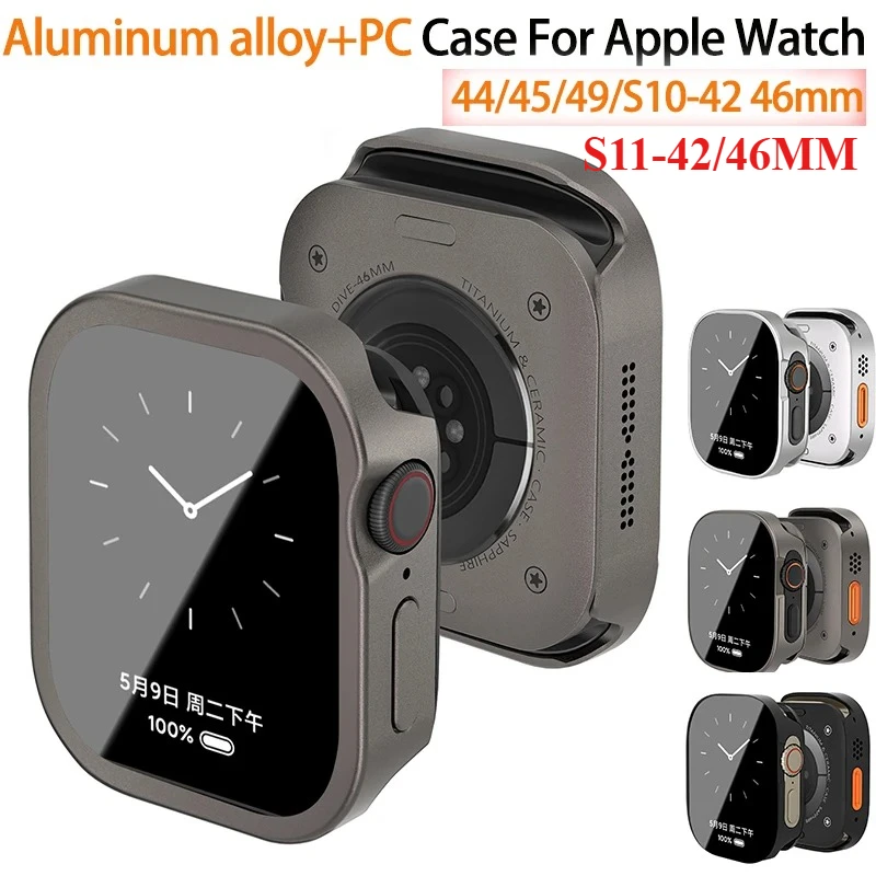

Металлический водонепроницаемый чехол из алюминиевого сплава с полным покрытием для Apple Watch Ultra 3 49 мм 46 мм 45 мм 44 42 мм Iwatch Series 11 10 9 8 7 6 SE