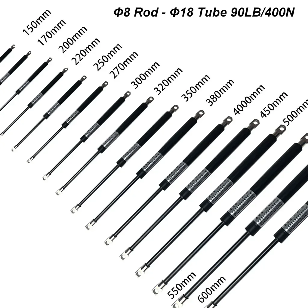 

1 шт. 400N/90LB 8X18 газовые стойки со стальными концами, амортизаторы, газовый пружинный подъемник, Мягкая Кухня