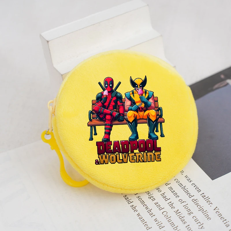Плюшевый кошелек для монет Marvels Avengers для мальчиков и девочек, кавайный мини-кошелек в стиле аниме, забавная сумка для наушников с героями мультфильмов, милый модный рюкзак с подвеской, подарок