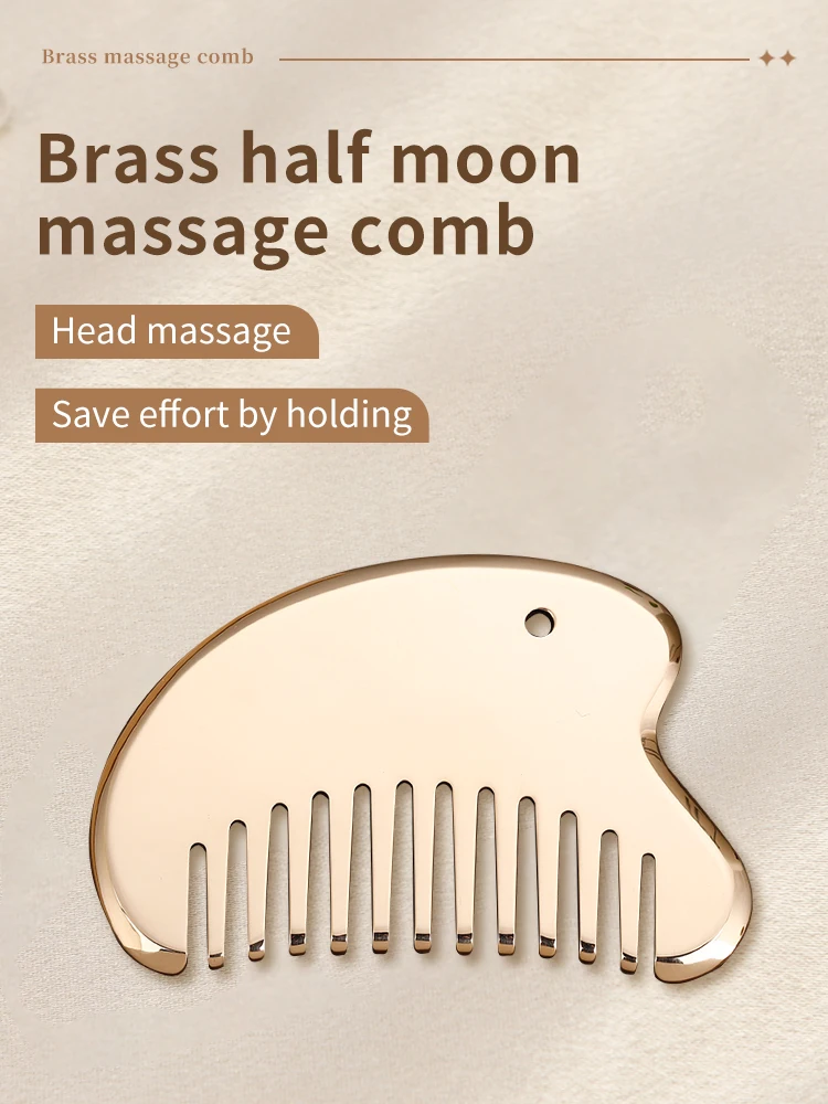 Free custom logo guasha  household head therapy meridians massage  breast scraping  special metal Massager for head