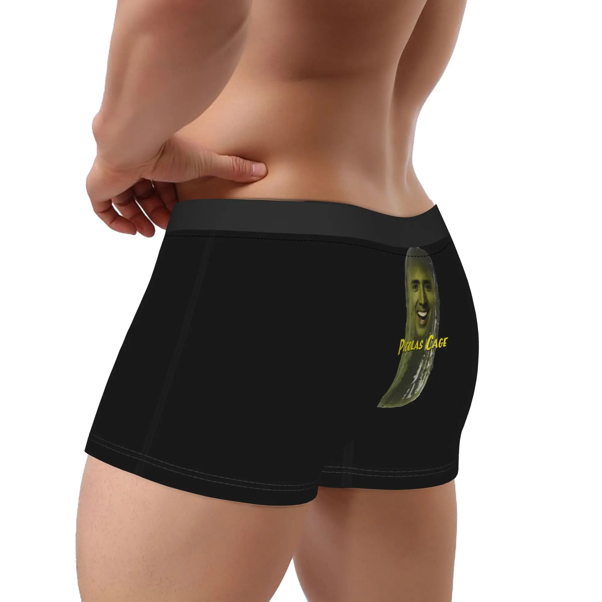 Nicolas Cage Cucumber Underwear  Custom Trunk High Quality Male Panties Funny Shorts Briefs Gift