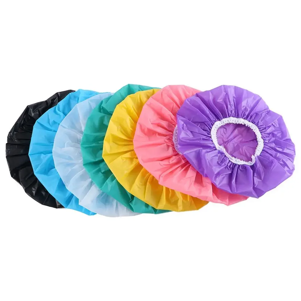 Triple Layer Large Shower Cap Reusable Bath Caps Long Thick Hair Waterproof Washable Soft Bathing Caps for Women Men Hair Care