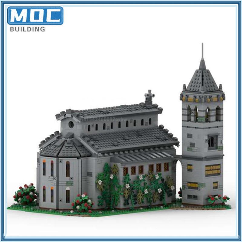 Medieval Cathedral Modular MOC Building Block Church Architecture Castle House Brick City Street View Model Toy DIY Xmas Gifts