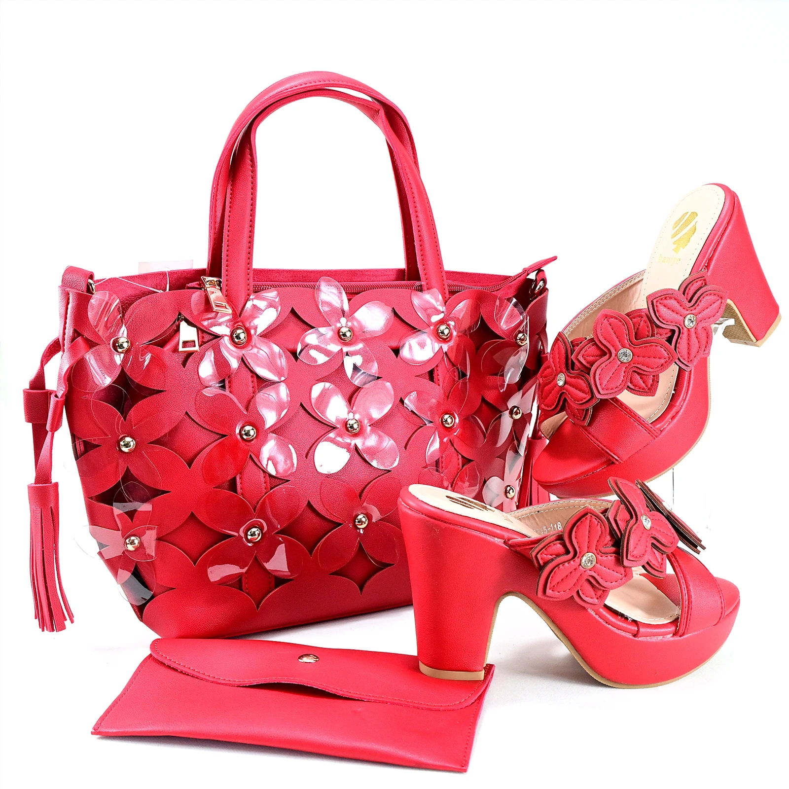 Doershow  Italian Shoes And Bag Sets For Evening Party With Stones Italian Leather Handbags Match Bags!  HRT1-50