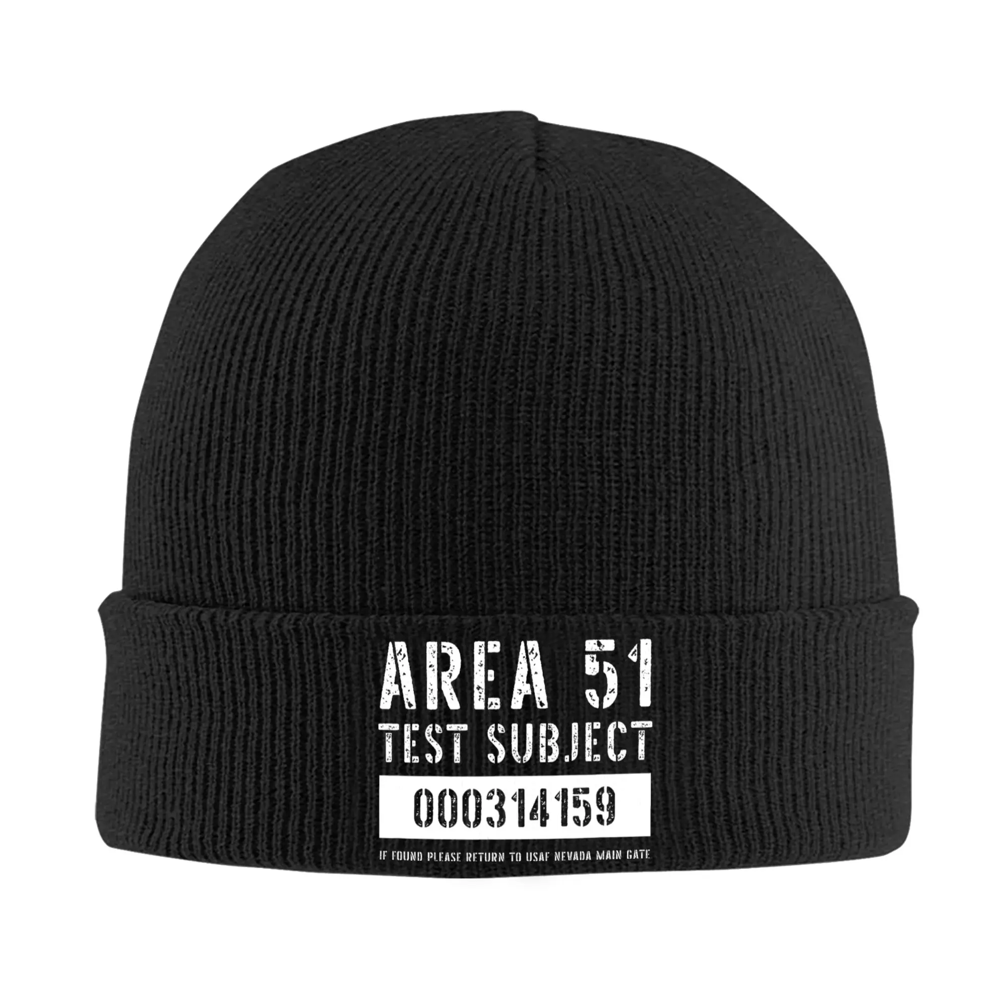 Area 51 Test Subject Aliens Abduction Knitted Hat Women Men Skullies Beanies Winter Hip Hop Acrylic Halloween Costume Warm Cap