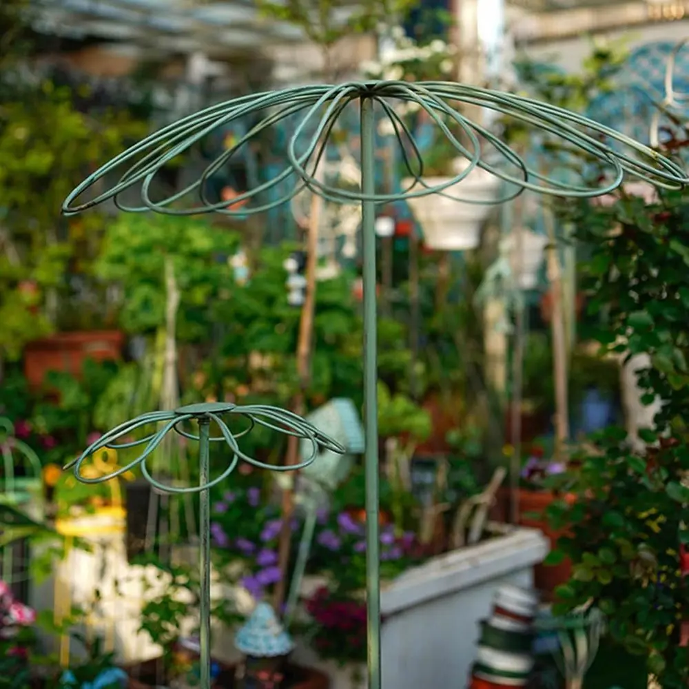 

Vintage Green Garden Trellis Support Rings for Climbing Plants, Outdoor Decorative Stakes for Yard and Patio