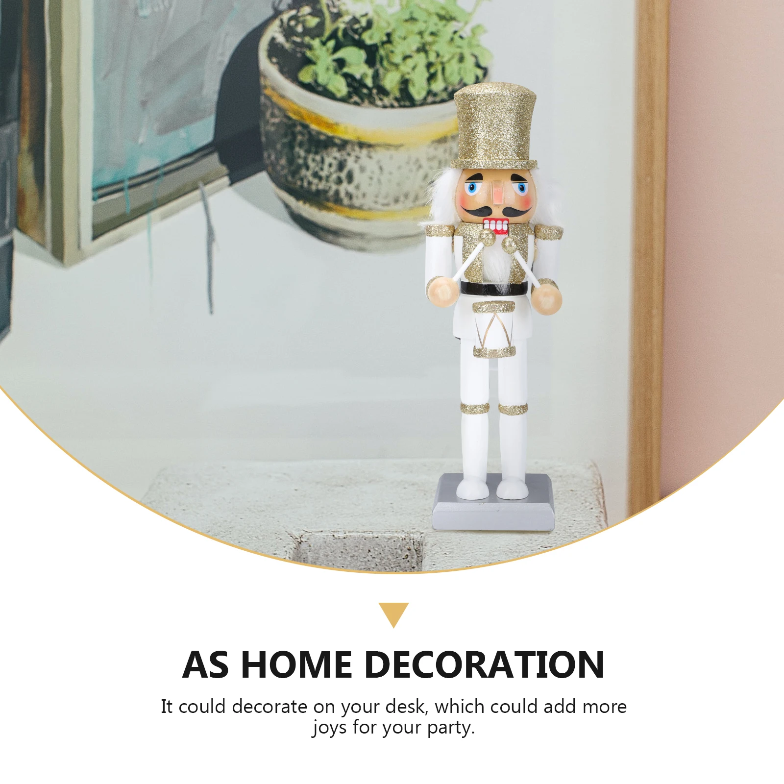 

1pc Premium Wooden Home Decor Nutcracker Soldier Ornament Festive Desktop Decoration Walnut Soldier Xmas Decoration