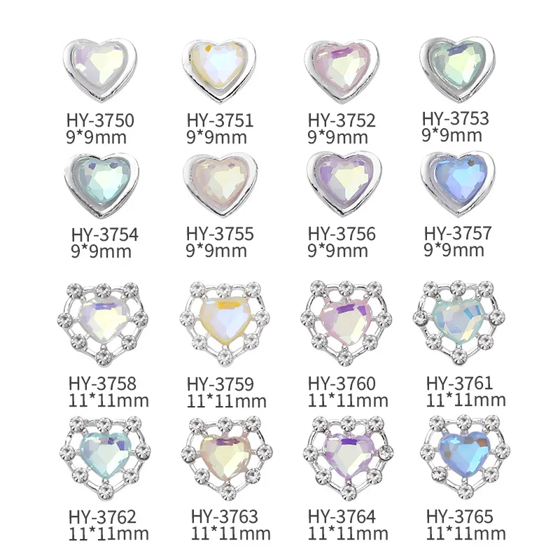 10pcs/lot Popular Love Alloy Nail Enhancements Dopamine Cool and Cool Style, High end Design Sense Nail Jewelry Diamond 6