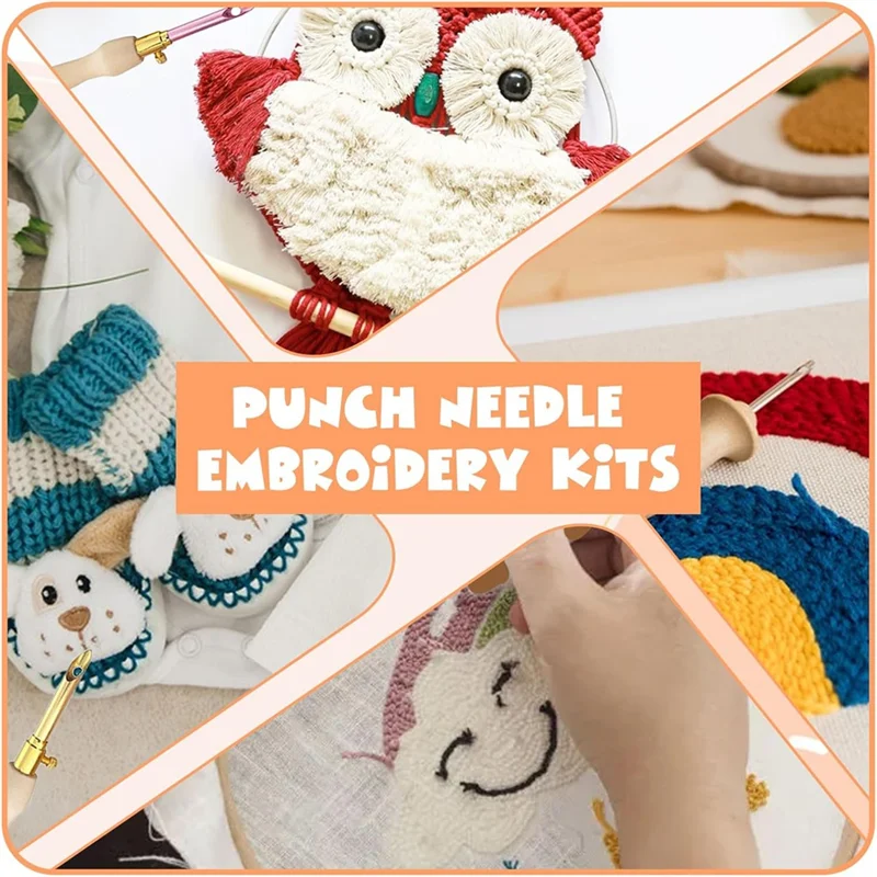 A01M-35 Uds Kit de aguja perforadora, herramienta de aguja perforadora, kits de bordado de aguja perforadora ajustable, herramienta de aguja de arte de costura para principiantes