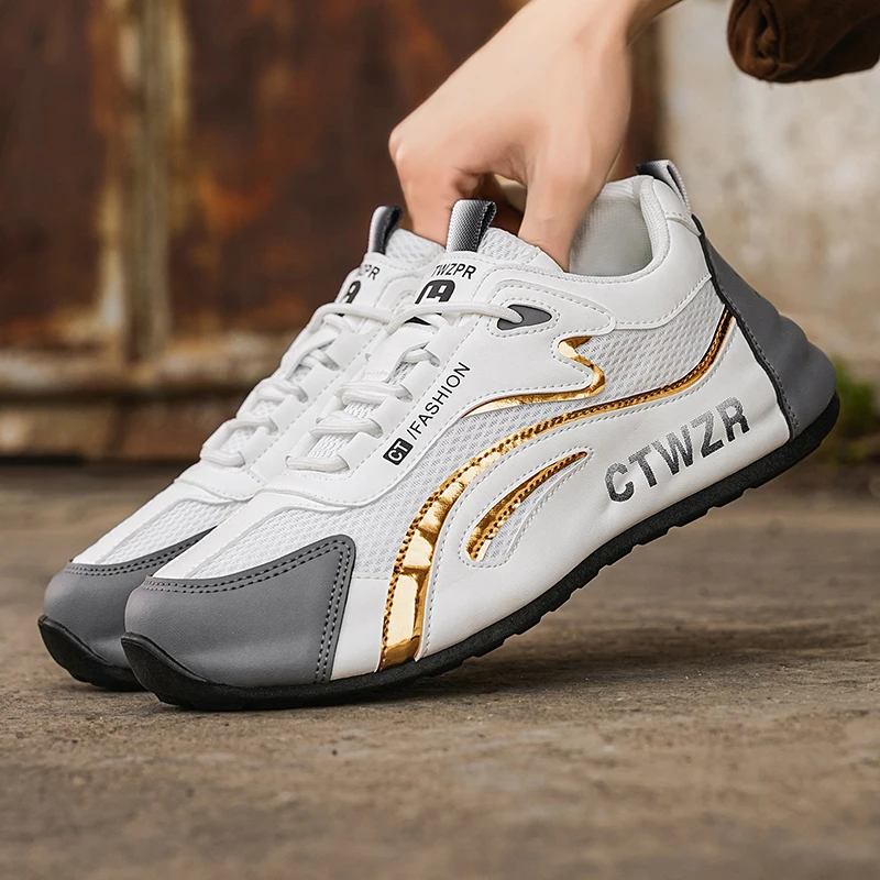

HKDQ Men's Casual Sneakers Non Slip Breathable Sports Shoes for Men Outdoor Mesh Tourism Shoes Fashion Design Running Shoes Men