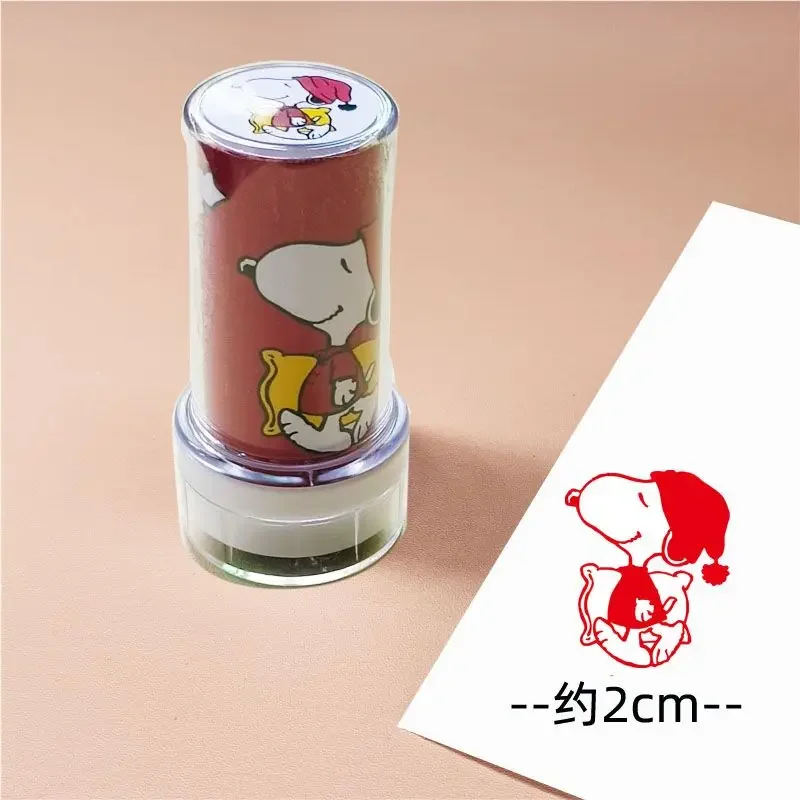 Snoopy cute cartoon animation picture small portable round color photosensitive seal reward toy holiday gift for boys and girls