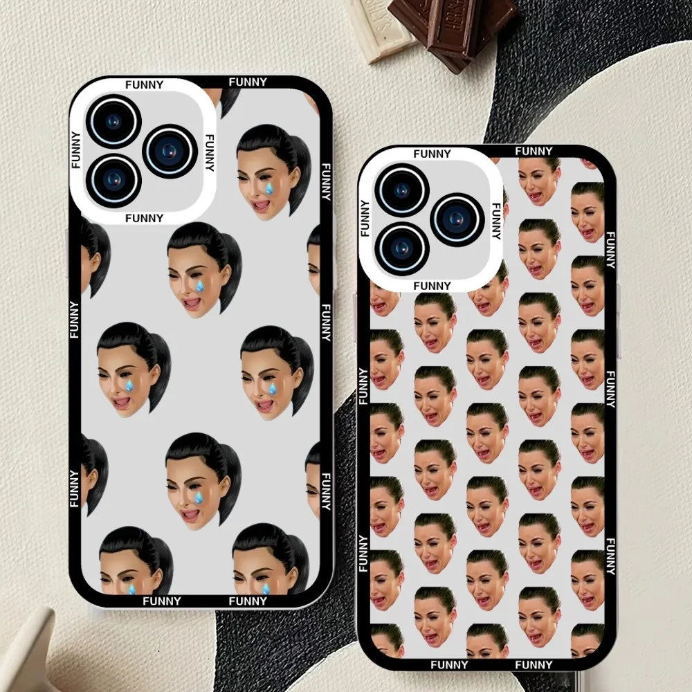 Funny K-Kimberly K-Kardashians Phone Case For iPhone 11 12 Mini 13 14 15Pro Max Transparent Shell