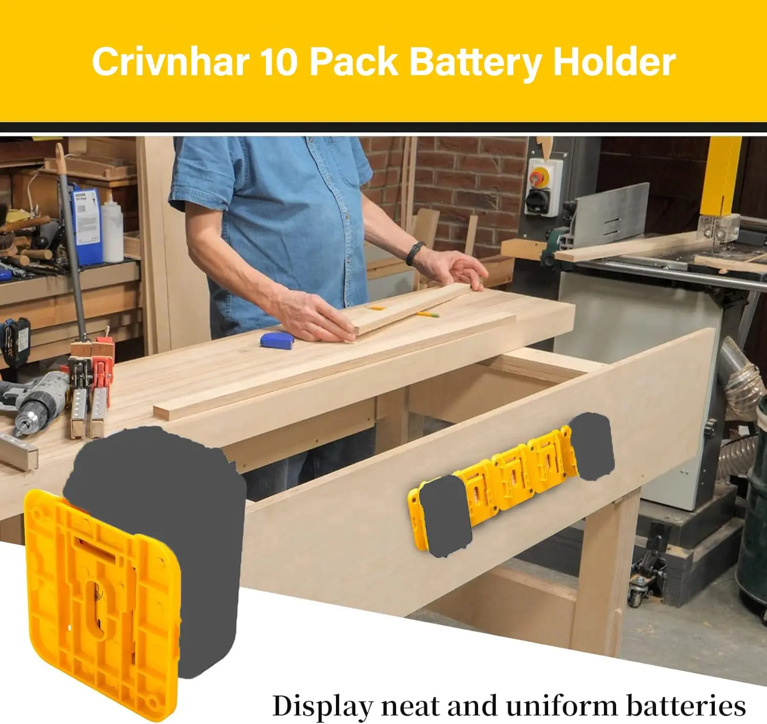 1-5PCS Battery Holder Battery Holder Compatible for Dewalt 14.4-18V Battery Mounts Dock for DCB200 DCB201 DCB202 （No Battery)