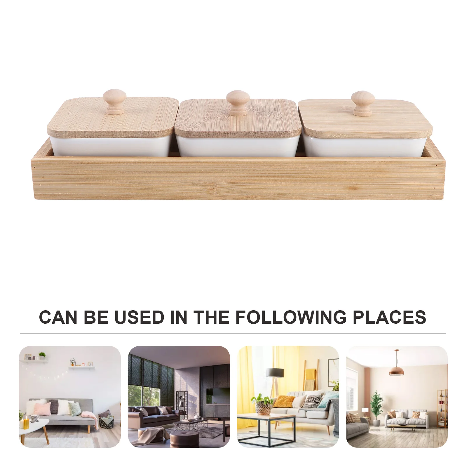 

1 Set Ceramic Wood Storage Tray Compact Lightweight Multi-Functional Snack Plate For Dried Fruits Desserts Food Serving Pastry