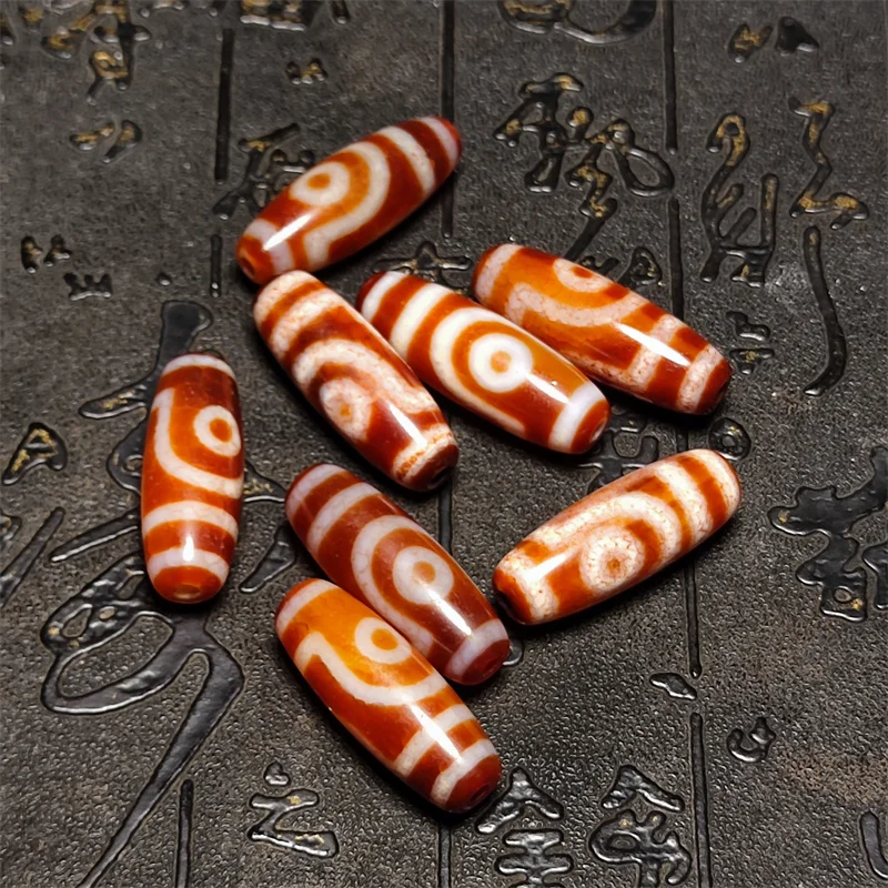 30*10mm Oval Red Agate Tibetan 2 Eyes Patterns Dzi Beads for DIY Making Men&Women Amulet Bracelet Necklace Jewelry Free Shipping image 5
