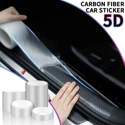 Transparent Carbon Fiber Film Car Threshold Bumper Guards Trunk Portector Film Anti-Collision Strip Anti Scratch Car Stickers