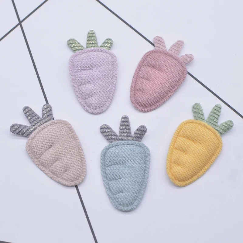 20Pcs Cartoon Carrot Applique for Handmade Baby Clothes Hat Shoes Cloth Fabric Sewing Patches DIY Headwear Accessorres N37