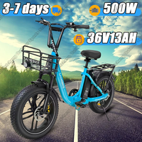 SAMEBIKE C05 Pro Electric Bicycle 500W Powerful Motor 36V13AH Lithium Battery Mountain E-bike 20*4.0 Inch Fat Tire Electric Bike