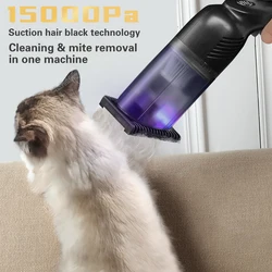 Dispositivo di aspirazione dei peli di animali domestici senza fili rimozione degli acari assorbitore di capelli forniture per la pulizia aspirapolvere UV portatile per uso domestico per cane gatto