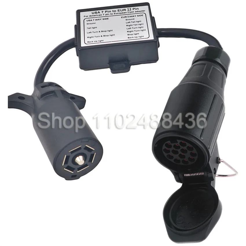 Car Converter US 7-Way Plug To Eu 13-Pin US 7 Way to EU 7 US 4 to EU7 Round Connector Trailer Light Converter Accessories