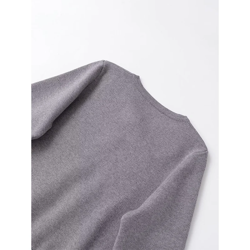 2026 Fashion Front Sequins And Beads Gray Knit Cardigan For Women Single Breasted O Neck Casual Short Outerwear