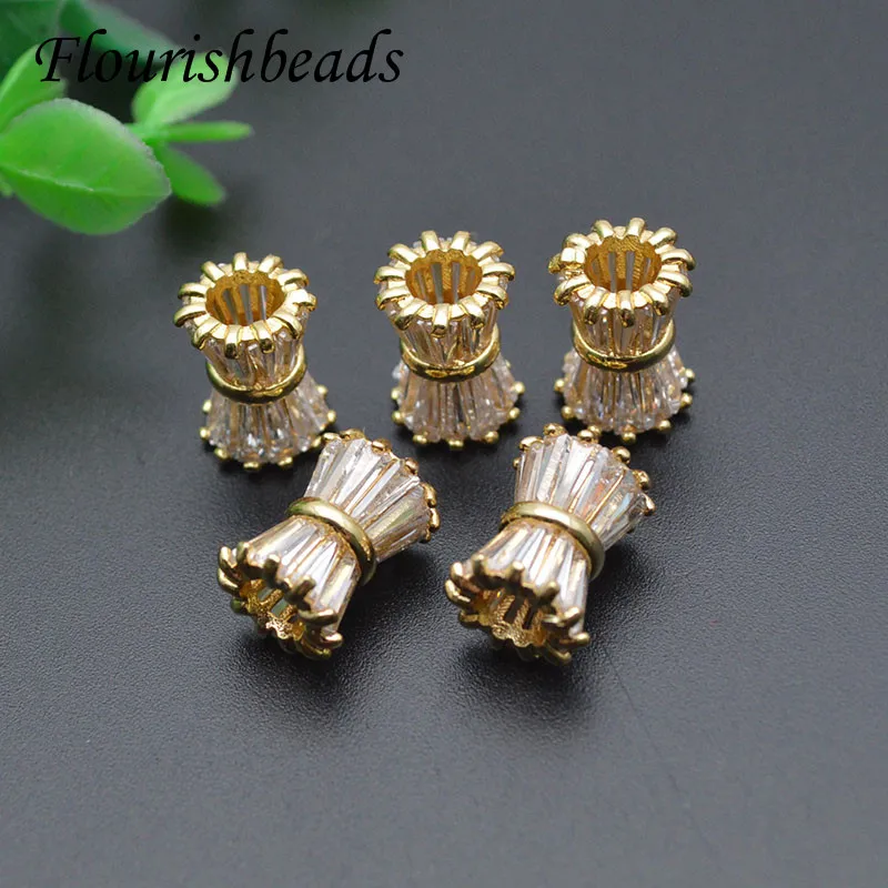 

Wholesale 20pcs 13x18mm Gold Color CZ Metal Cylinder Bow Tie Spacer Loose Beads Connector for DIY Jewelry Making