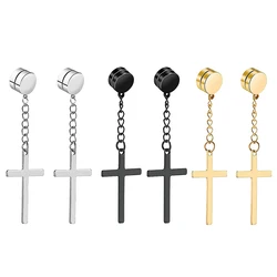 2pcs Punk Mens Strong Magnet Magnetic Cross Ear Stud Set Non Piercing Earrings Fake Earrings Gift for Boyfriend Lover Jewelry