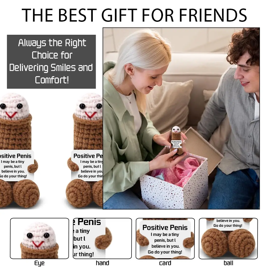 كروشيه إيجابي دعم عاطفي Plushies هدايا جديدة للكبار والأصدقاء والأصدقاء والزوج متعة أشياء غريبة هدايا منزلية إيجابية