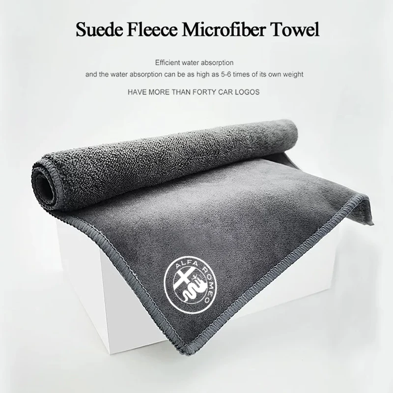 1Pc Microfiber Towel Cleaning Towel Wash Auto Cloth Rags For Alfa Romeo Giulia Stelvio Giulietta 156 159 147 Mito Tonale Brera D