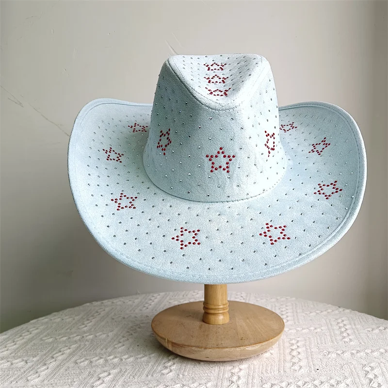 Cowboy Series Western style Cowboy Women's Hat Men's Retro Men's Panama Cowboy Jazz Hat Men's Hat Water Diamond Sombrero Hombre image 3
