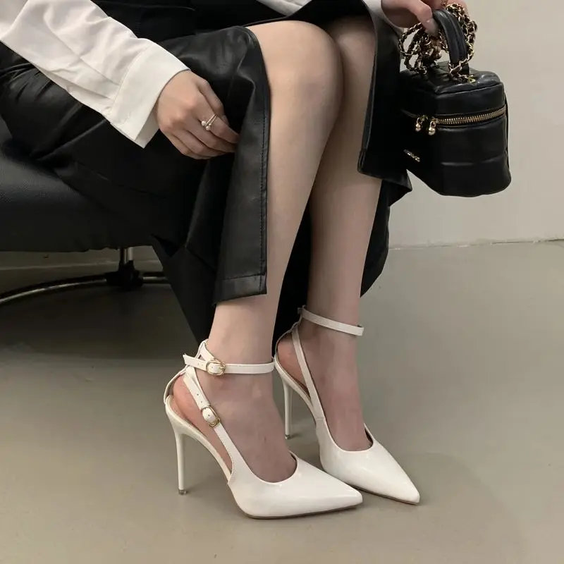11cm Stiletto High Heels Sexy Pointed Toe Slingback Heels Women Party Shoes Summer Ladies Office Pumps Talons Femme