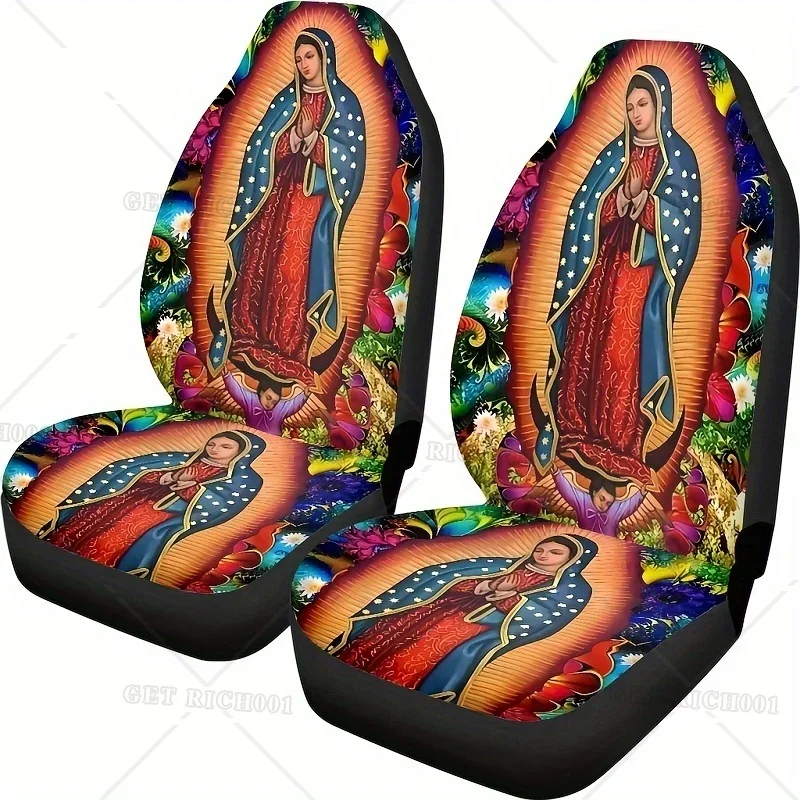 

Funda para asiento coche con estampado 3D la Virgen María, 2 piezas, funda para asiento coche durante todas las estaciones, a