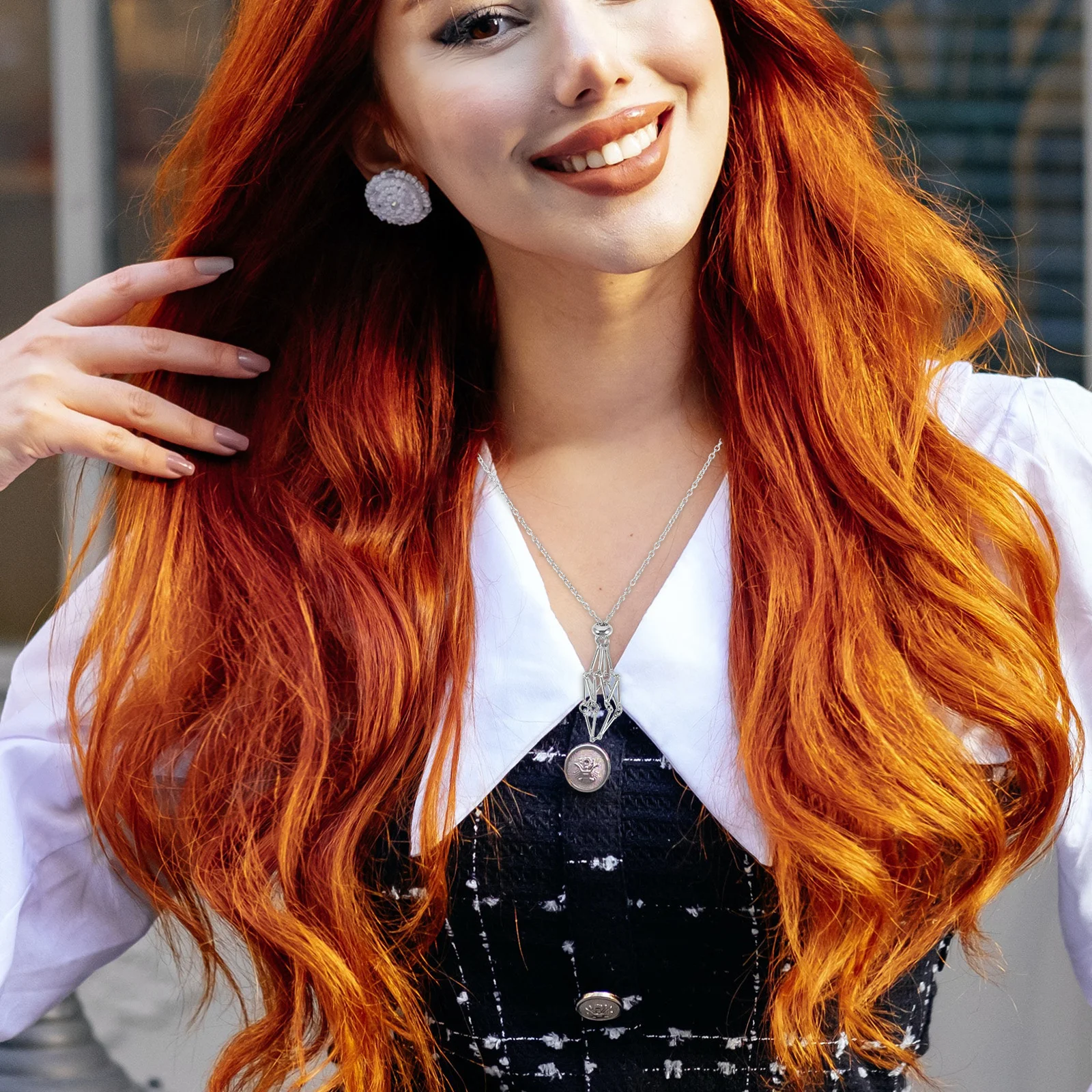 

VALICLUD кулон из натурального кристалла, регулируемая серебряная клетка, ожерелье, держатель для камней ручной работы для универсального использования ювелирных изделий