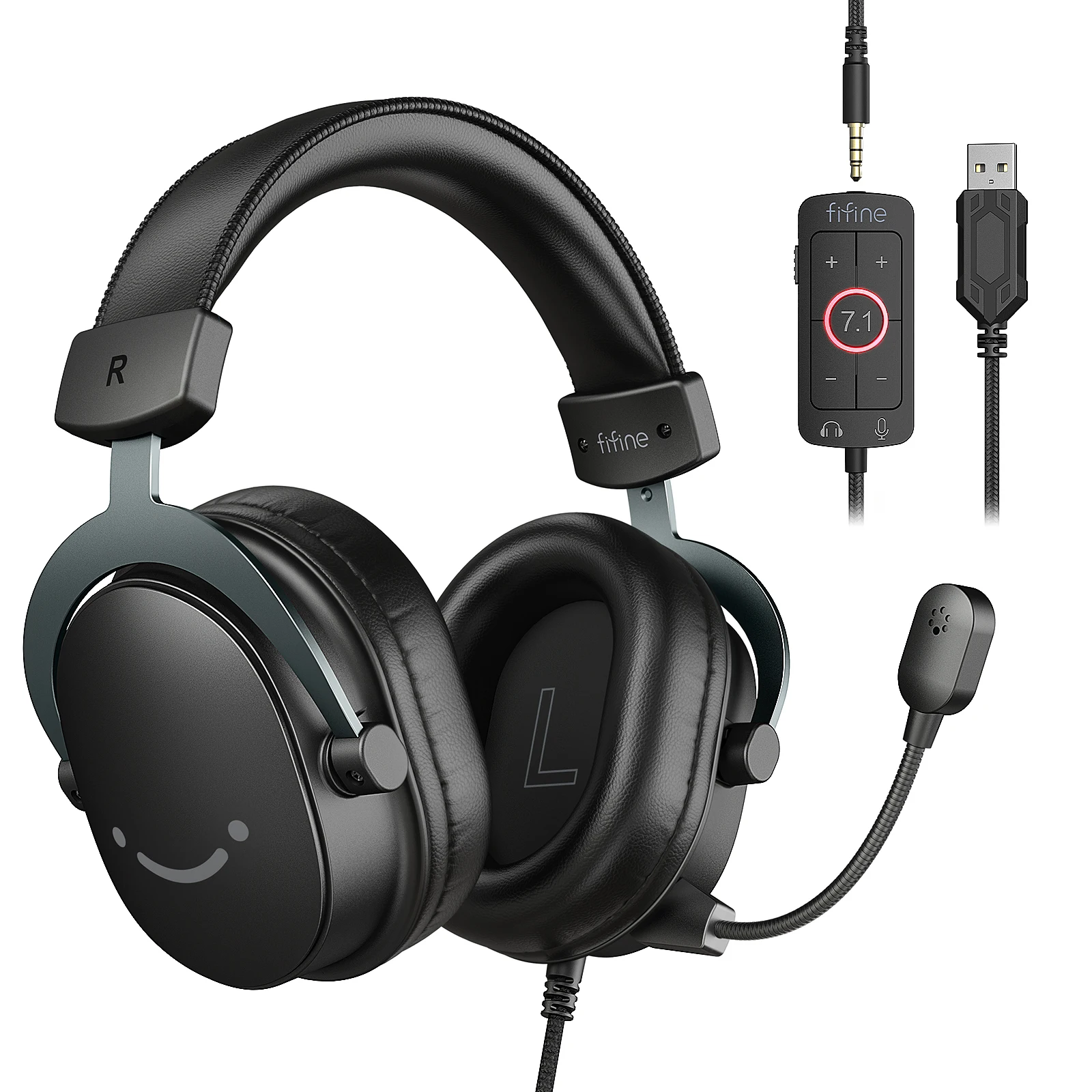 Fone de Ouvido para Jogos Fifine H9 com Som Surround 7.1, Controle de Volume e I - imagem 1