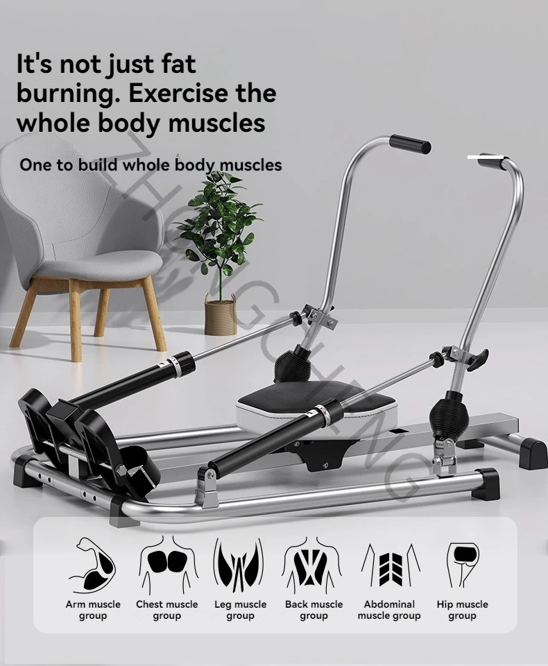 Double Paddle Rowing Machine Fitness Training Equipment Hydraulic Foldable Silent Resistance Small Rowing Boat