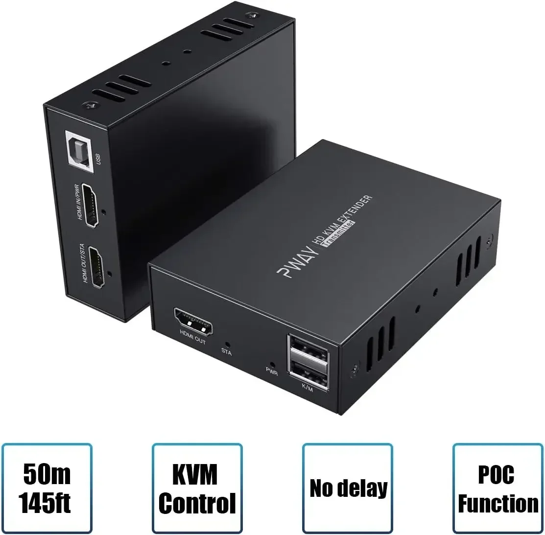 

HDMI KVM USB Extender - Transmit 1080P & 3D Audio Video Via Cat5e/6 Up To 50m! Support Remote Control with Mouse & Keyboard