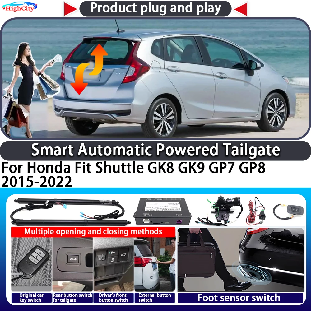 

For Honda Fit Shuttle GK8 GK9 GP7 GP8 2015-2022 Smart Automatic Powered Tailgate Key Trunk Lift Close Electric Power Tailgate
