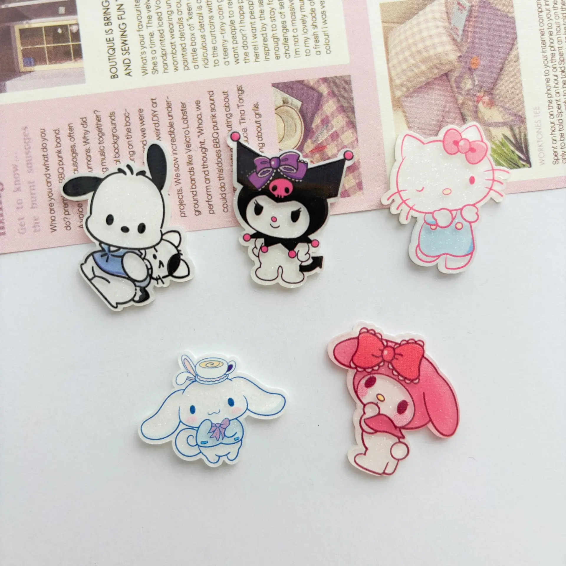 10Pcs New Acrylic Kawaii Cute Cartoon the whole body characters Clip Book   Diy Jewelry hair clips Ornament Accessories