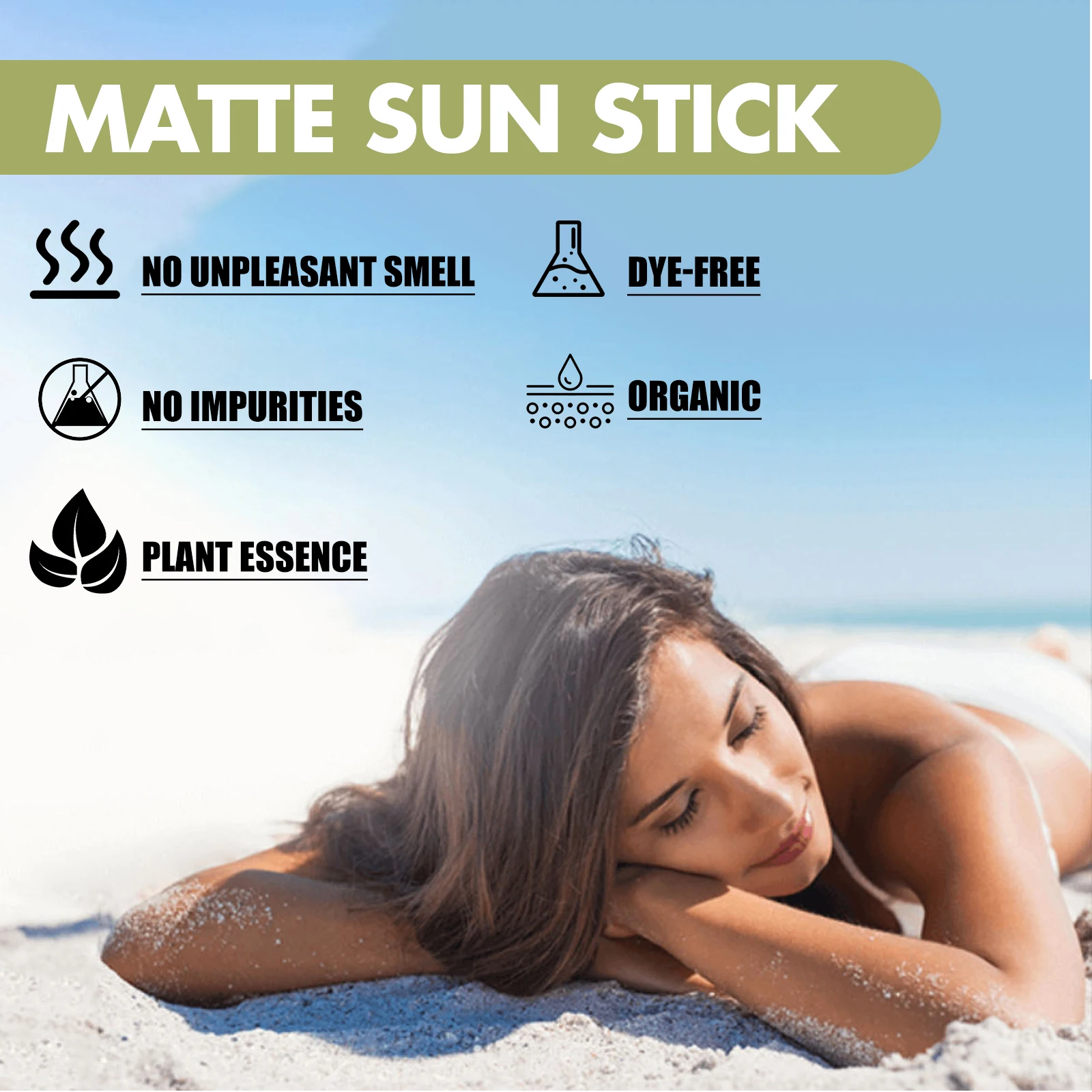 Matte Sun Stick UV Protection & Moisturizing Brightening Face Cream Non-Greasy SPF 50+ Sunblock Cream for Summer Travel Size