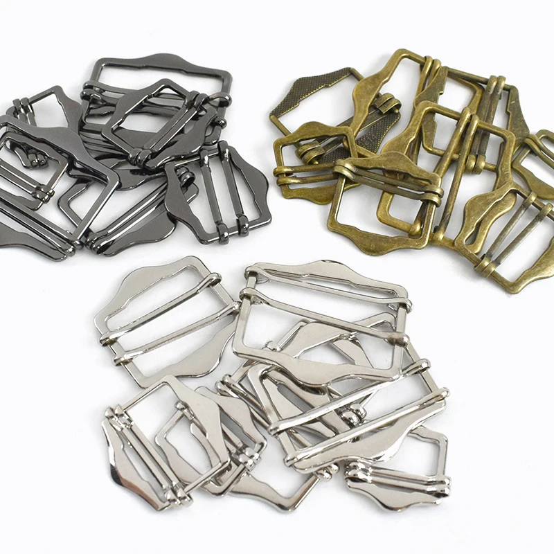 

30/50Pcs Meetee 20-40mm Metal Bag Strap Buckles Tri-Glide Slider Clasp Garment Belt Buckle Webbing Adjuster DIY Bags Accessories