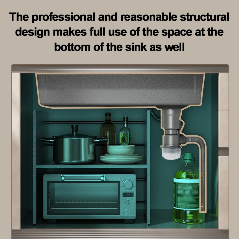 حوض مطبخ سميك 304 من الفولاذ المقاوم للصدأ مطلي بالنانو سعة كبيرة حوض واحد مقاوم للاهتراء خزان رمادي #4