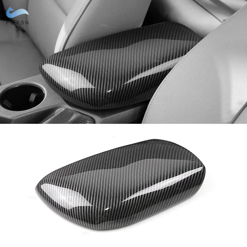 

Car ABS Carbon Fiber Texture Center Console Armrest Storage Box Cover For BMW X1 E84 2009 2010 2011 2012 2013 2014 2015 LHD