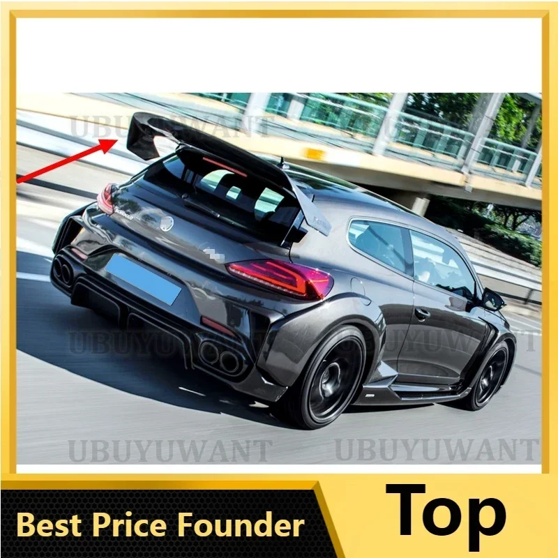 UBUYUWANT For Volkswagen Scirocco (And R) 2010-2018 High Quality FRP Material / Real Carbon Fiber Car Rear roof Lip Wing spoiler