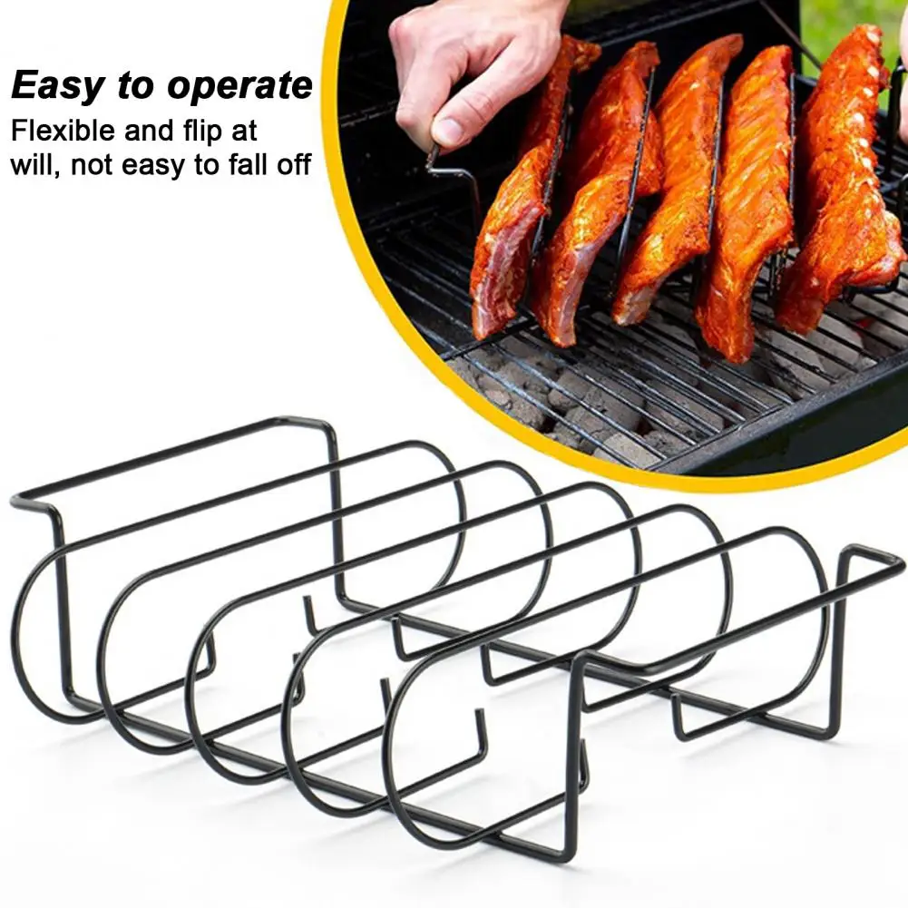 

Rib Cooking Rack Stainless Steel Rib Rack for Grilling Bbq Roasting Stand for Beef Chicken Turkey Holds Multiple Rib for Grill